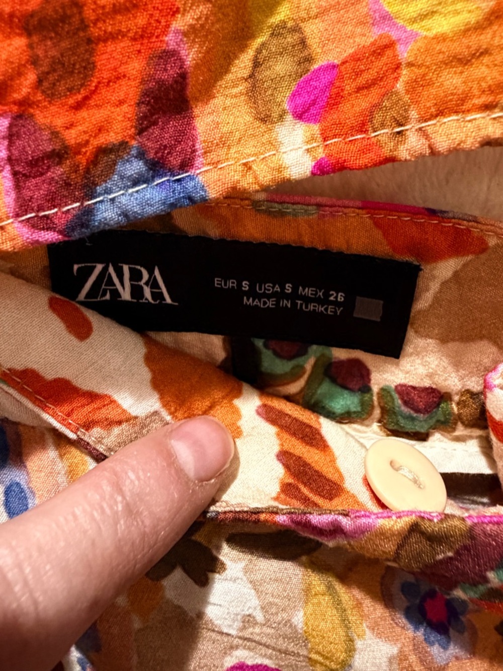 Zara boho resort casual matching set printed crop top wide leg pants small - Picture 7 of 13